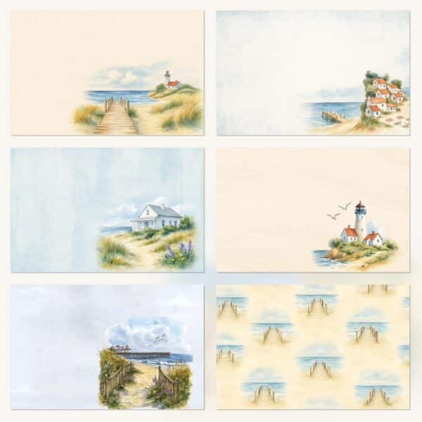 Coastal Escape Digital Kit | Printable Scrapbook Paper for Journals & Planners