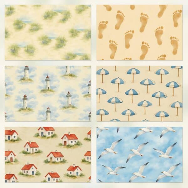 Coastal Escape Digital Kit | Printable Scrapbook Paper for Journals & Planners
