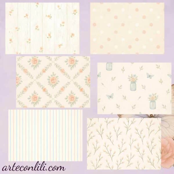 Flower Whispers - Vintage Floral Printable Scrapbook Paper | Instant Download