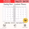 Free 2025–2026 student planner monthly calendar view Sunday start printable PDF