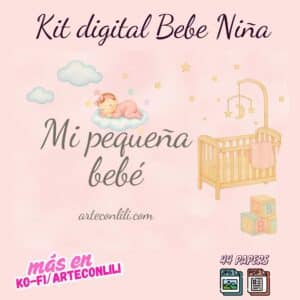 Printable Baby Girl Scrapbook Paper Kit | Instant Download 44 Designs