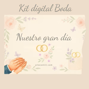 Printable Wedding Scrapbook Paper Kit Spanish – Instant Download for Planners & Journals