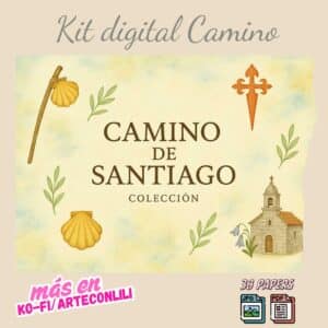 Printable Scrapbook Paper Kit - Camino de Santiago Digital Download for Journals & Planners