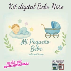 Printable Scrapbook Paper for Baby Boy | 44 Digital Downloads