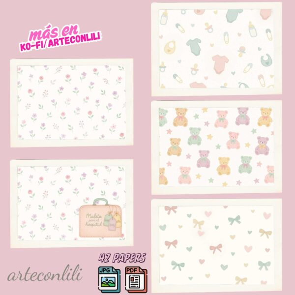 Printable Pregnancy Scrapbook Kit | 42 Digital Downloads for Journals & Planners
