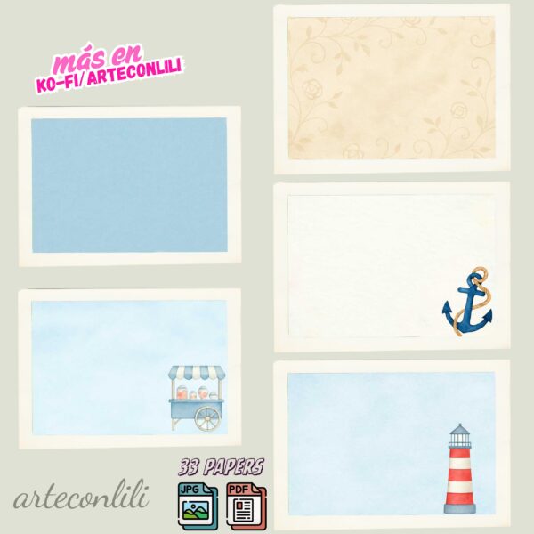 Nautical First Communion Printable Scrapbook Paper | Instant Download