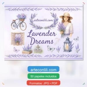 Lavender Dreams Vintage | Printable Scrapbook Paper & Instant Download