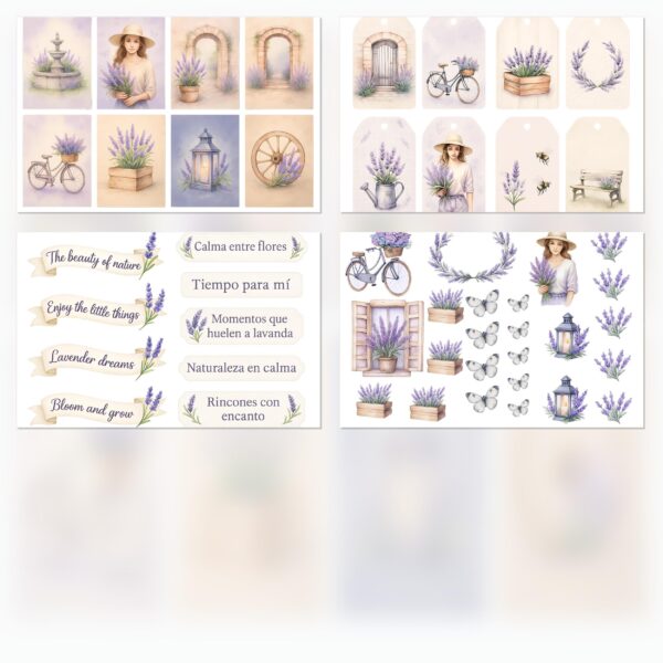Lavender Dreams Vintage | Printable Scrapbook Paper & Instant Download