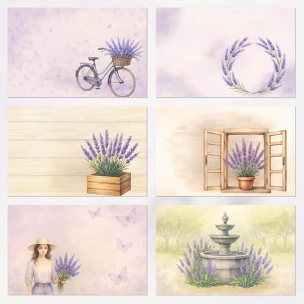 Lavender Dreams Vintage | Printable Scrapbook Paper & Instant Download