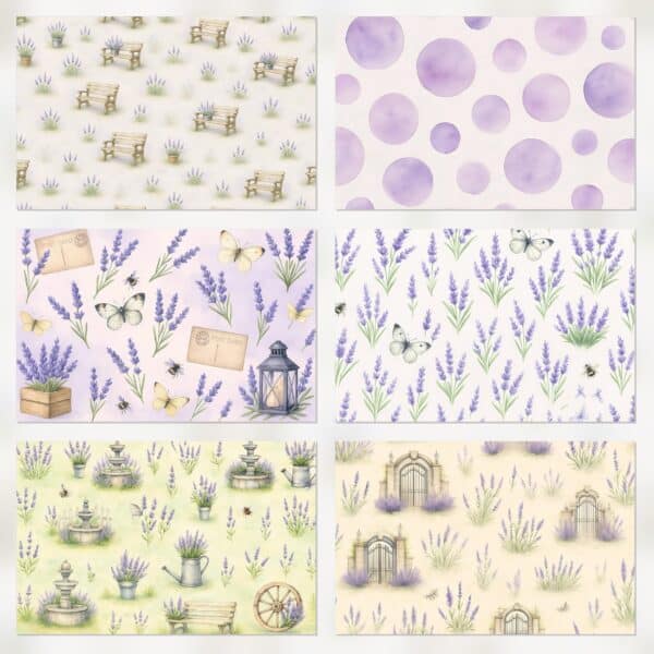 Lavender Dreams Vintage | Printable Scrapbook Paper & Instant Download