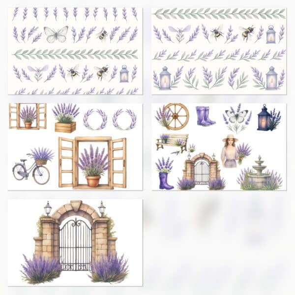 Lavender Dreams Vintage | Printable Scrapbook Paper & Instant Download