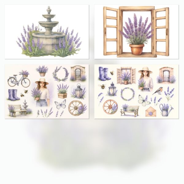 Lavender Dreams Vintage | Printable Scrapbook Paper & Instant Download