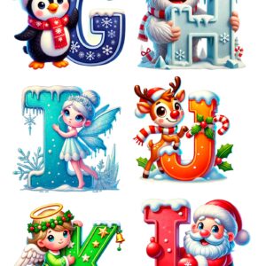 Complete Christmas Alphabet and Numbers for Cutting - Includes Ñ and Numbers 0-9