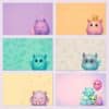 51 Printable Scrapbook Papers – Cute Monsters Collection | Instant Download