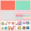 51 Printable Scrapbook Papers – Cute Monsters Collection | Instant Download