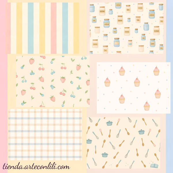 Printable Scrapbook Paper for Kitchen | Instant Download 37 Designs