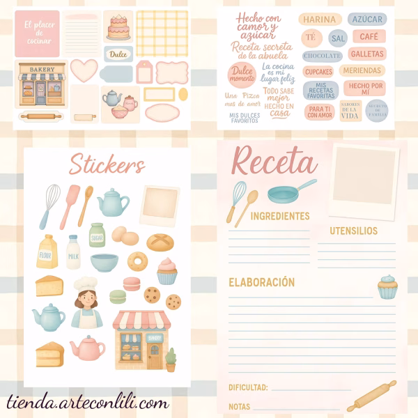 Printable Scrapbook Paper for Kitchen | Instant Download 37 Designs
