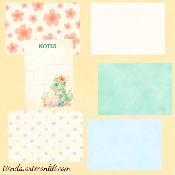 Cute Dino Printable Scrapbook Paper | Instant Download A4 & US Letter
