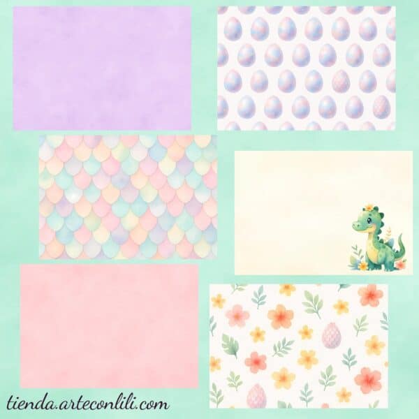Cute Dino Printable Scrapbook Paper | Instant Download A4 & US Letter