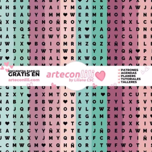 Printable Letter Soup Pattern Scrapbook Paper | Instant Download