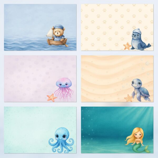 Printable Marine Scrapbook Paper | Digital Download for Planners & Journals