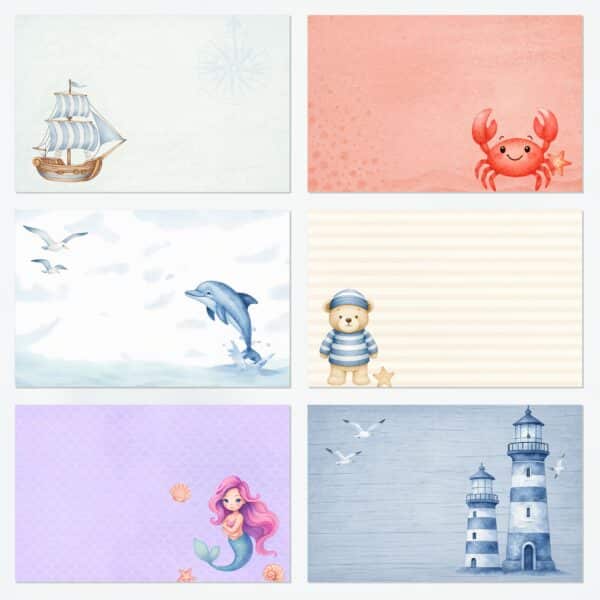 Printable Marine Scrapbook Paper | Digital Download for Planners & Journals