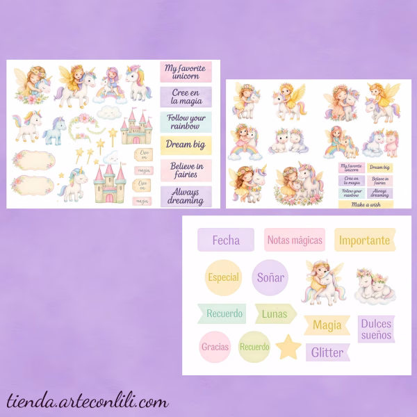 Magical Unicorn & Fairy Printable Scrapbook Paper | Instant Download