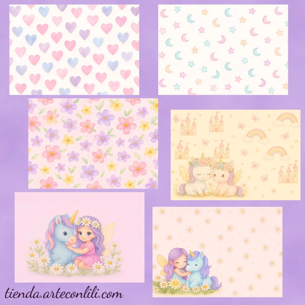 Magical Unicorn & Fairy Printable Scrapbook Paper | Instant Download