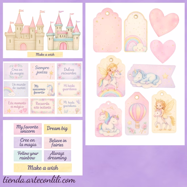 Magical Unicorn & Fairy Printable Scrapbook Paper | Instant Download