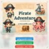 Pirate Adventure Printable Scrapbook Paper | Digital Download for Kids