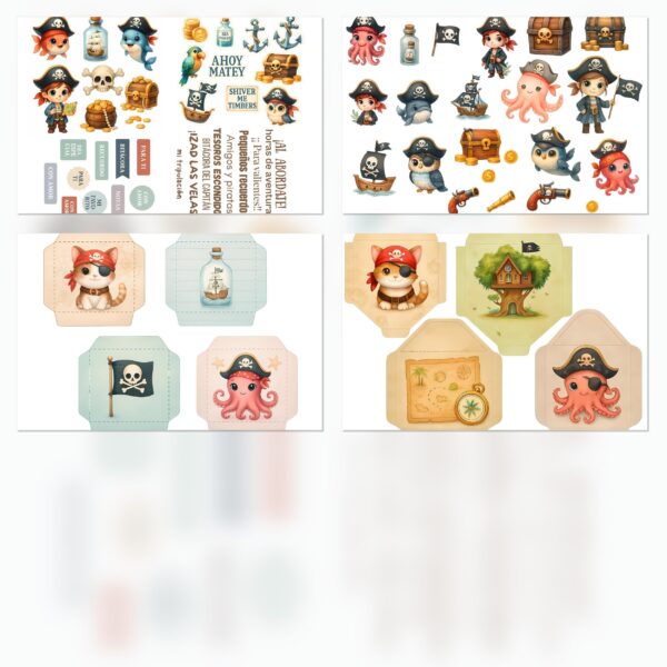 Pirate Adventure Printable Scrapbook Paper | Digital Download for Kids