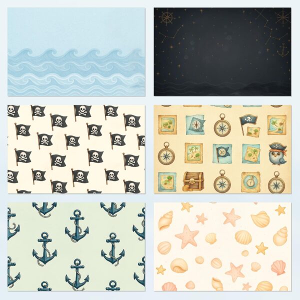 Pirate Adventure Printable Scrapbook Paper | Digital Download for Kids