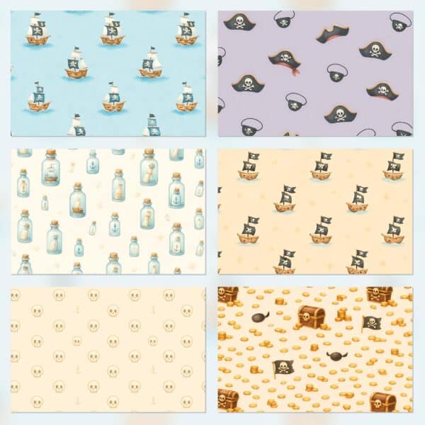 Pirate Adventure Printable Scrapbook Paper | Digital Download for Kids