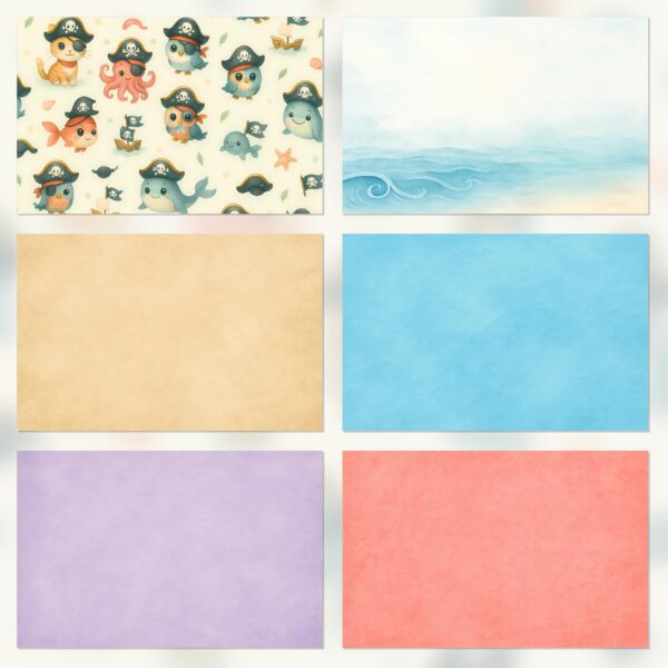 Pirate Adventure Printable Scrapbook Paper | Digital Download for Kids
