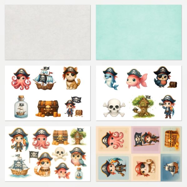 Pirate Adventure Printable Scrapbook Paper | Digital Download for Kids