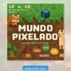 Pixel Block World Printable Scrapbook Paper | Digital Download