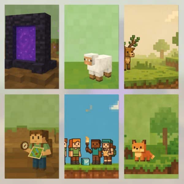 Pixel Block World Printable Scrapbook Paper | Digital Download