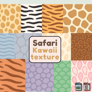 Kawaii Safari Printable Scrapbook Paper | Instant Download for Kids