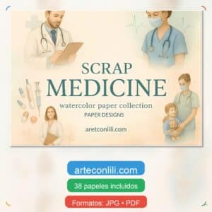 Printable Medical Scrapbook Paper | Instant Download for Nurses & Doctors