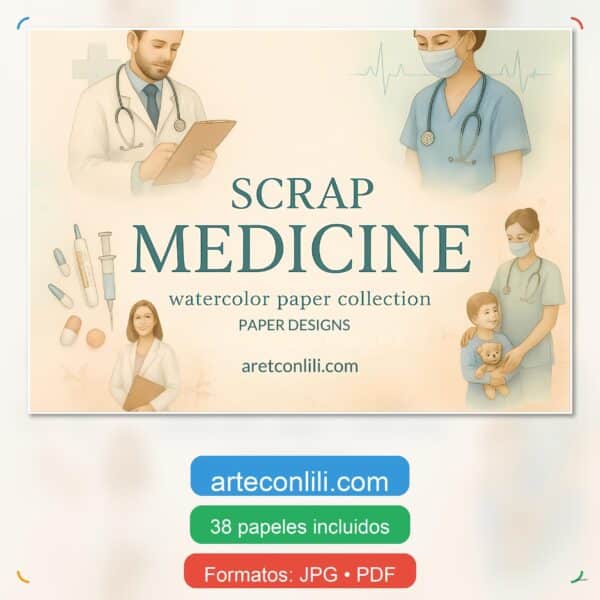 Printable Medical Scrapbook Paper | Instant Download for Nurses & Doctors
