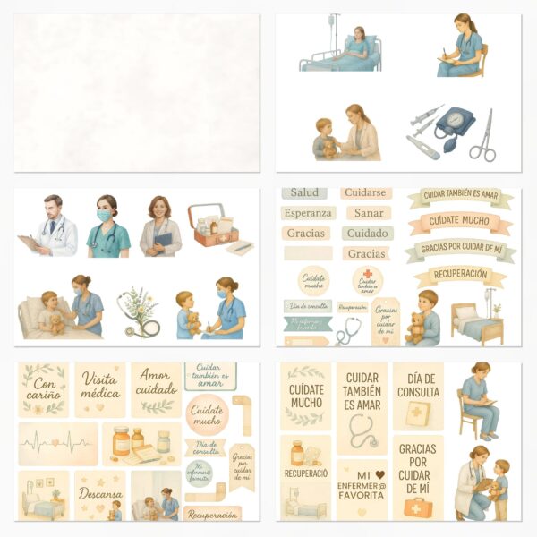 Printable Medical Scrapbook Paper | Instant Download for Nurses & Doctors