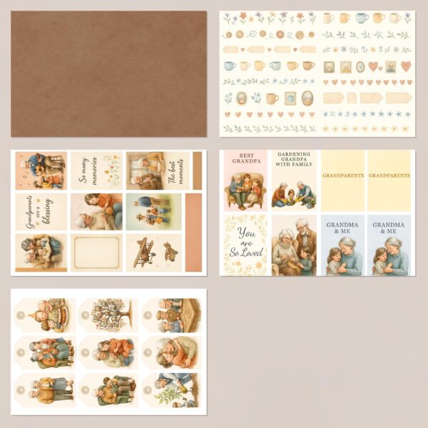 Printable Scrapbook Paper - Grandparent Hugs Digital Download | Instant Download