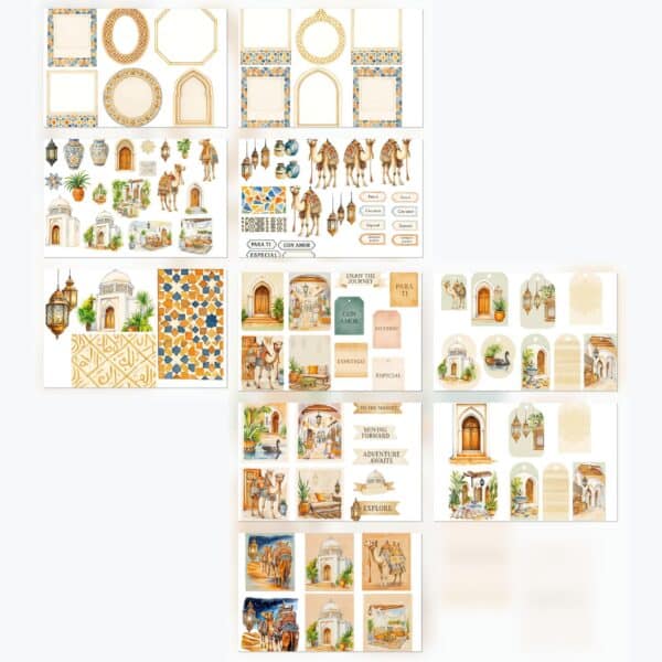 Printable Moroccan Scrapbook Paper | Instant Download for Planners & Journals