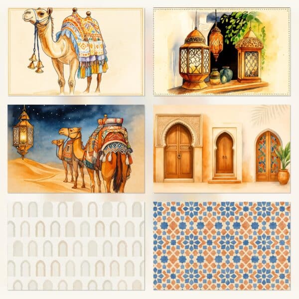 Printable Moroccan Scrapbook Paper | Instant Download for Planners & Journals