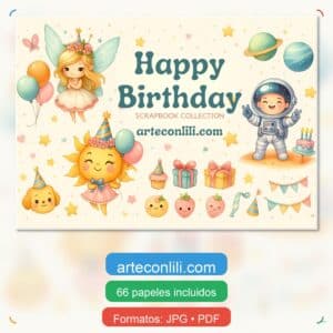 Happy Birthday Printable Scrapbook Paper | Instant Download