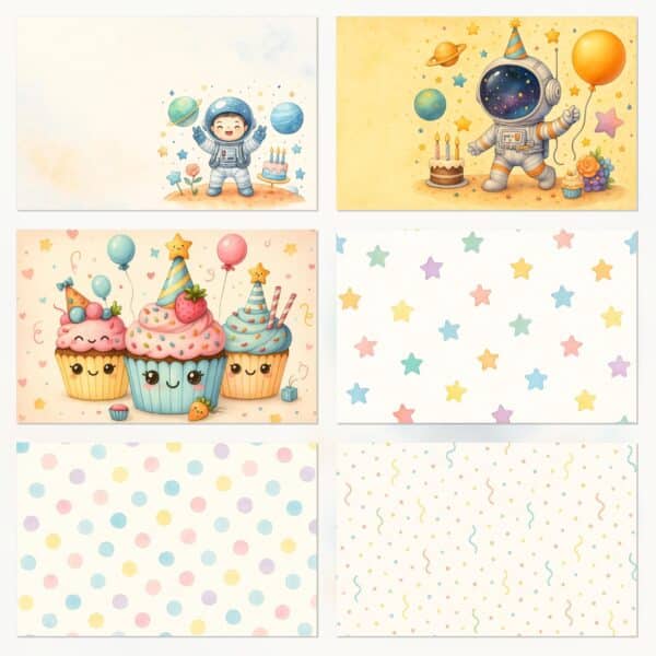 Happy Birthday Printable Scrapbook Paper | Instant Download