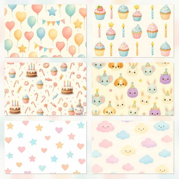 Happy Birthday Printable Scrapbook Paper | Instant Download