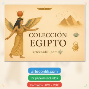 Egyptian-Themed Printable Scrapbook Paper | Instant Download
