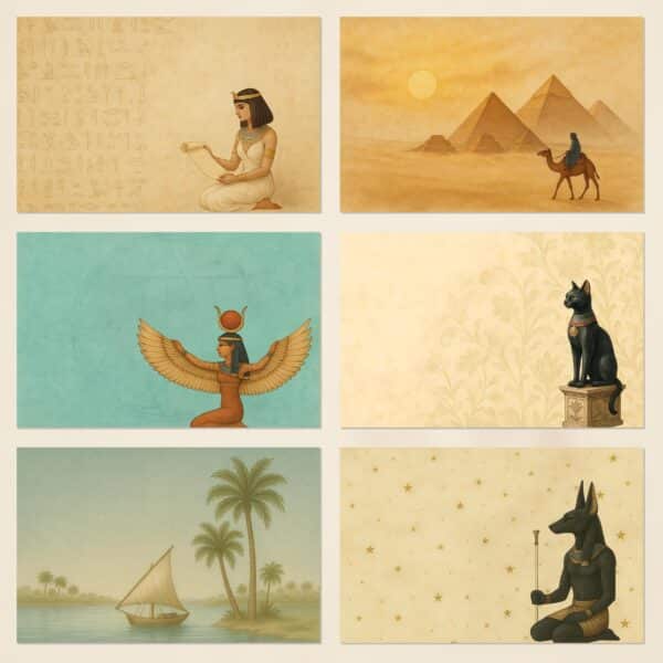 Egyptian-Themed Printable Scrapbook Paper | Instant Download