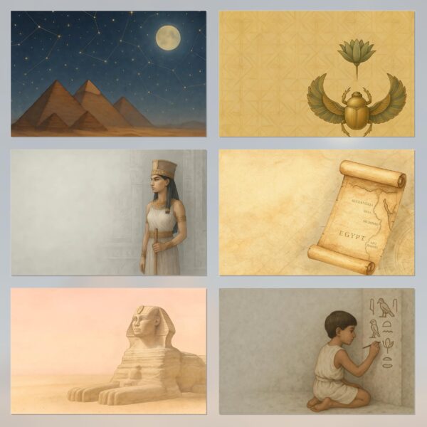Egyptian-Themed Printable Scrapbook Paper | Instant Download